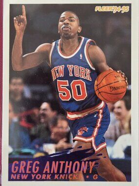 1994 FLEER, GREG ANTHONY, NEW YORK KNICKS N.B.A. CARD!!!